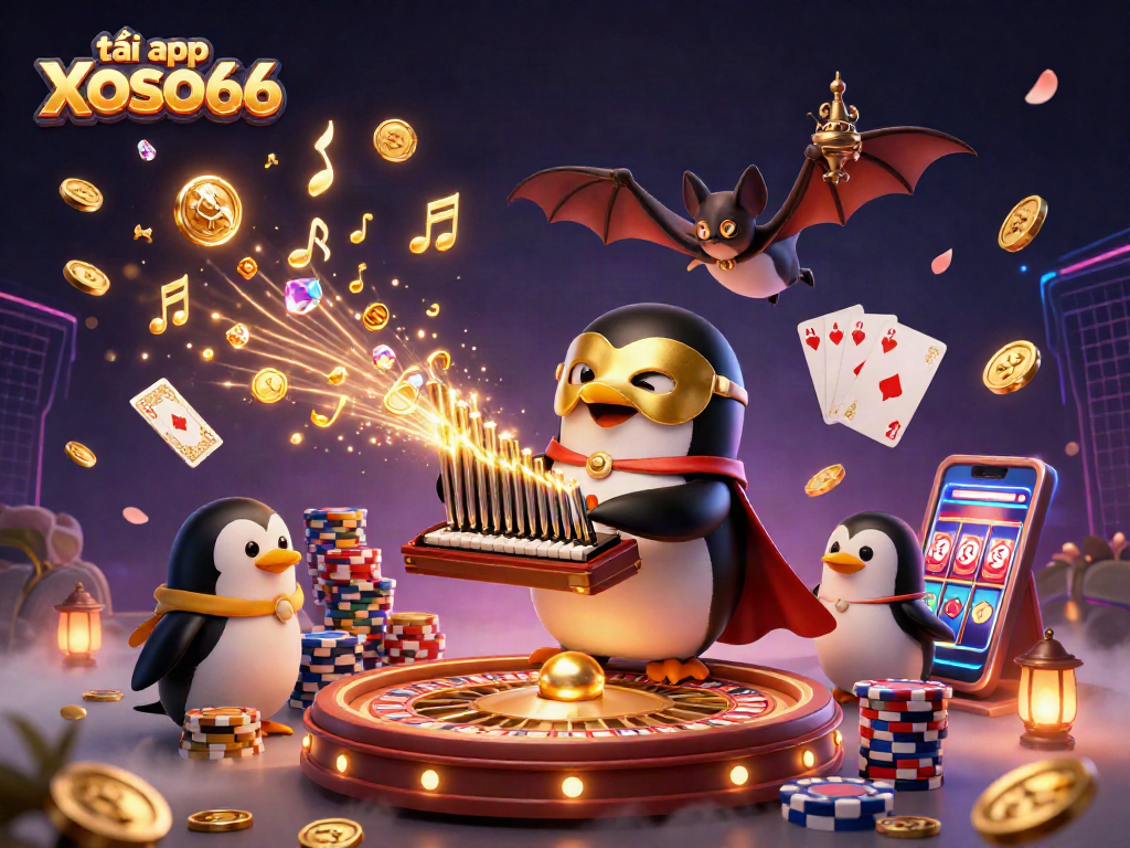 Spin to win with the vibrant 3D casino scene featuring tải app XOSO66 and dynamic gaming elements.